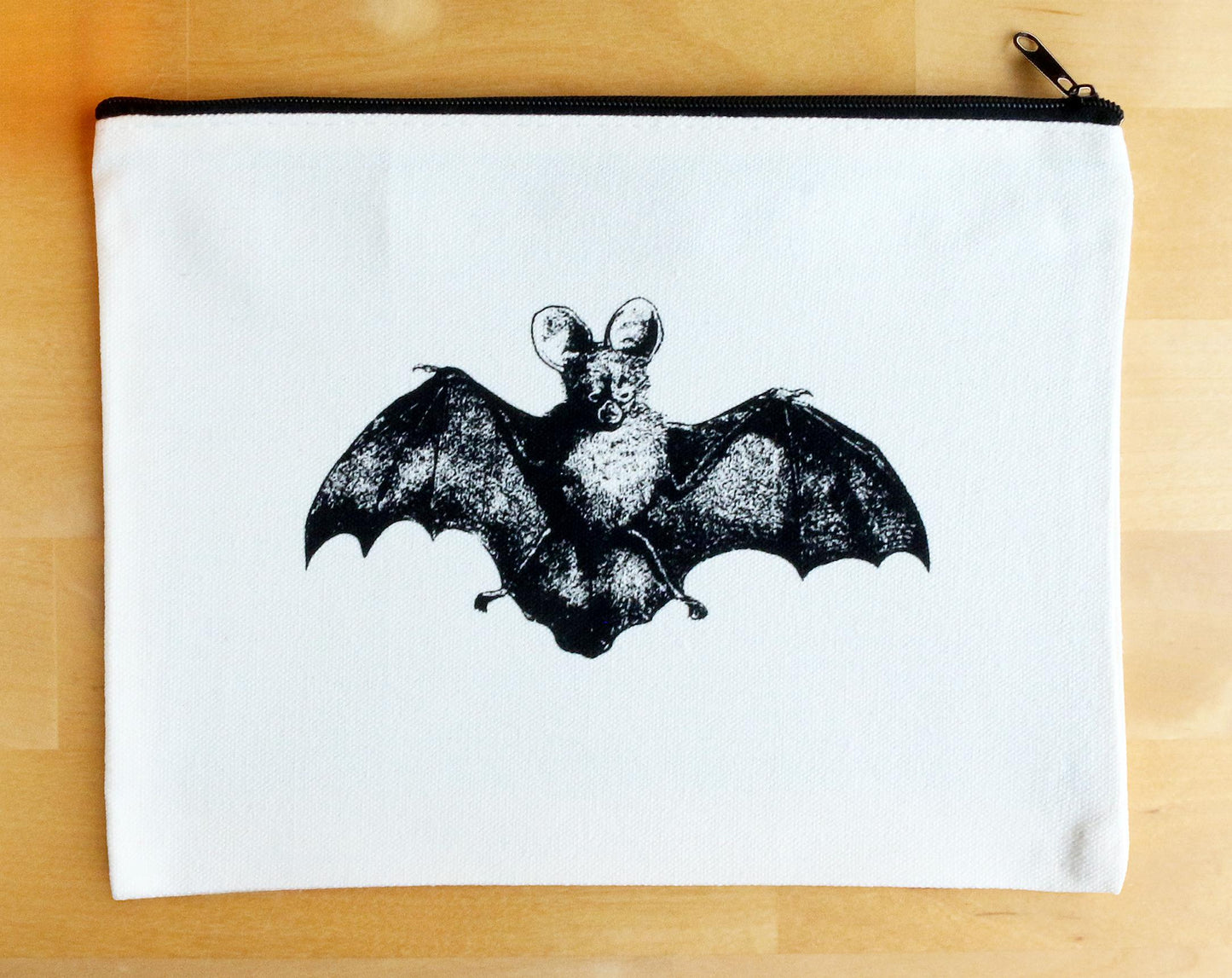 Bat Canvas Zipper Pouch The Curious Catbird