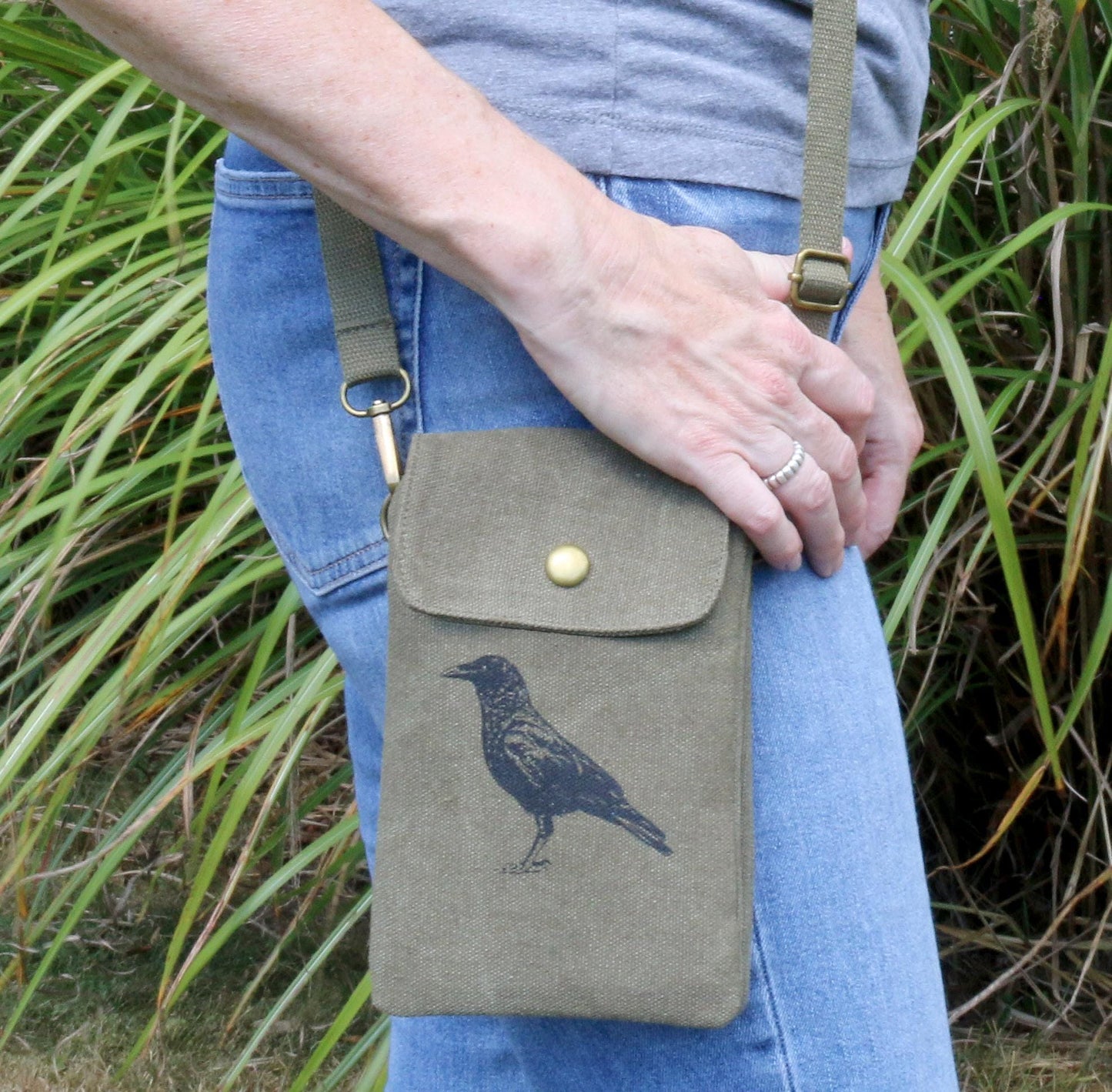 Crow Raven Crossbody Phone Bag