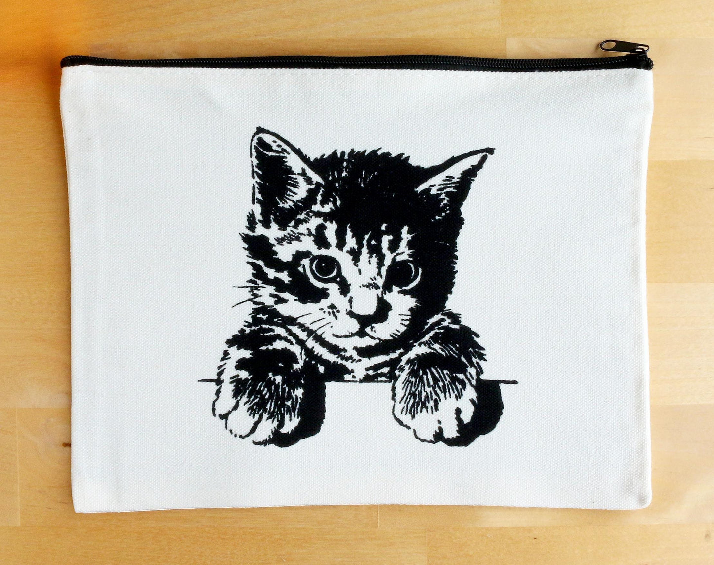 Kitten Canvas Zipper Pouch
