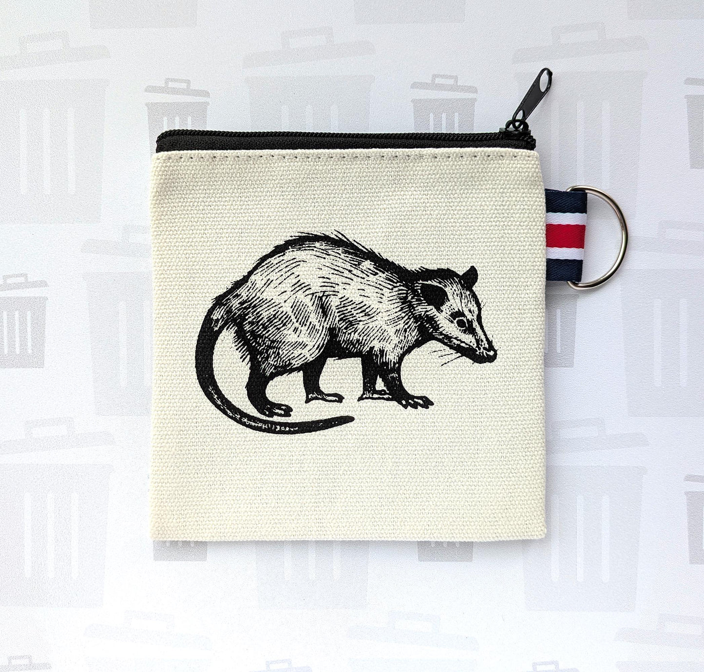 Opossum Canvas Coin Purse Gift Card Holder