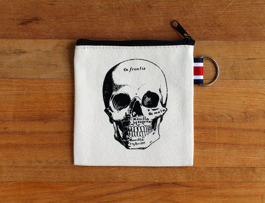 Skull Canvas Coin Purse Gift Card Holder