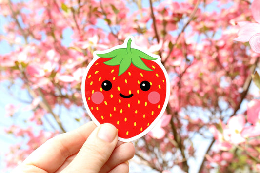 Strawberry Sticker Vinyl Laptop Water Bottle Decal