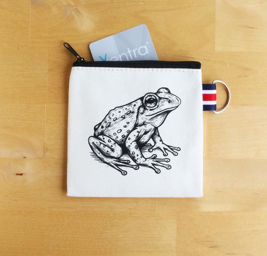 Frog Canvas Coin Purse Gift Card Holder