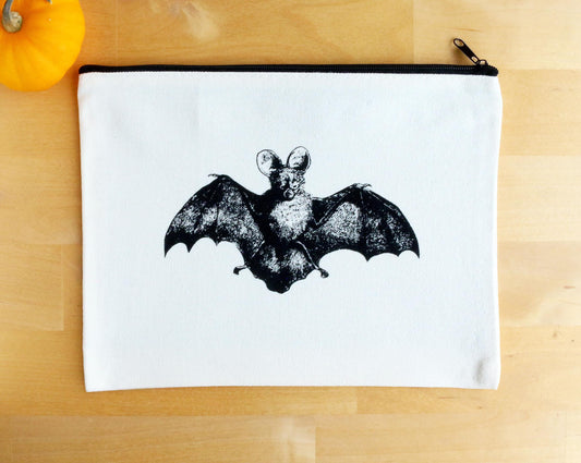 Bat Canvas Zipper Pouch