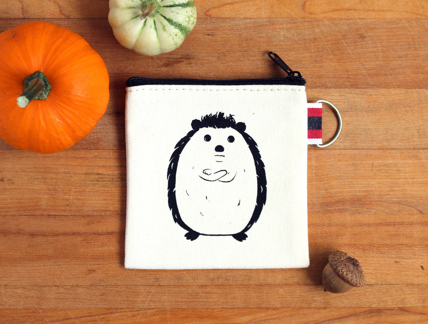 Hedgehog Canvas Coin Purse Gift Card Holder