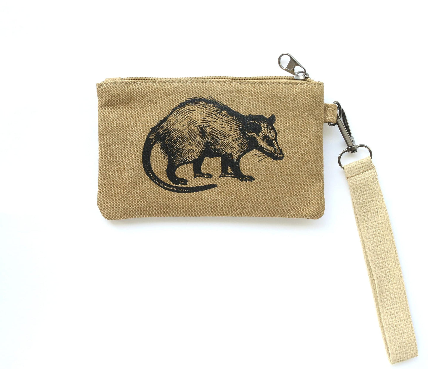 Opossum Canvas Wristlet Purse The Curious Catbird