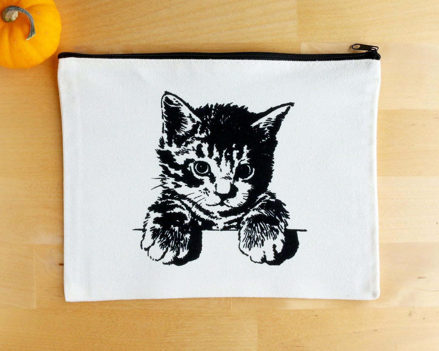 Kitten Canvas Zipper Pouch