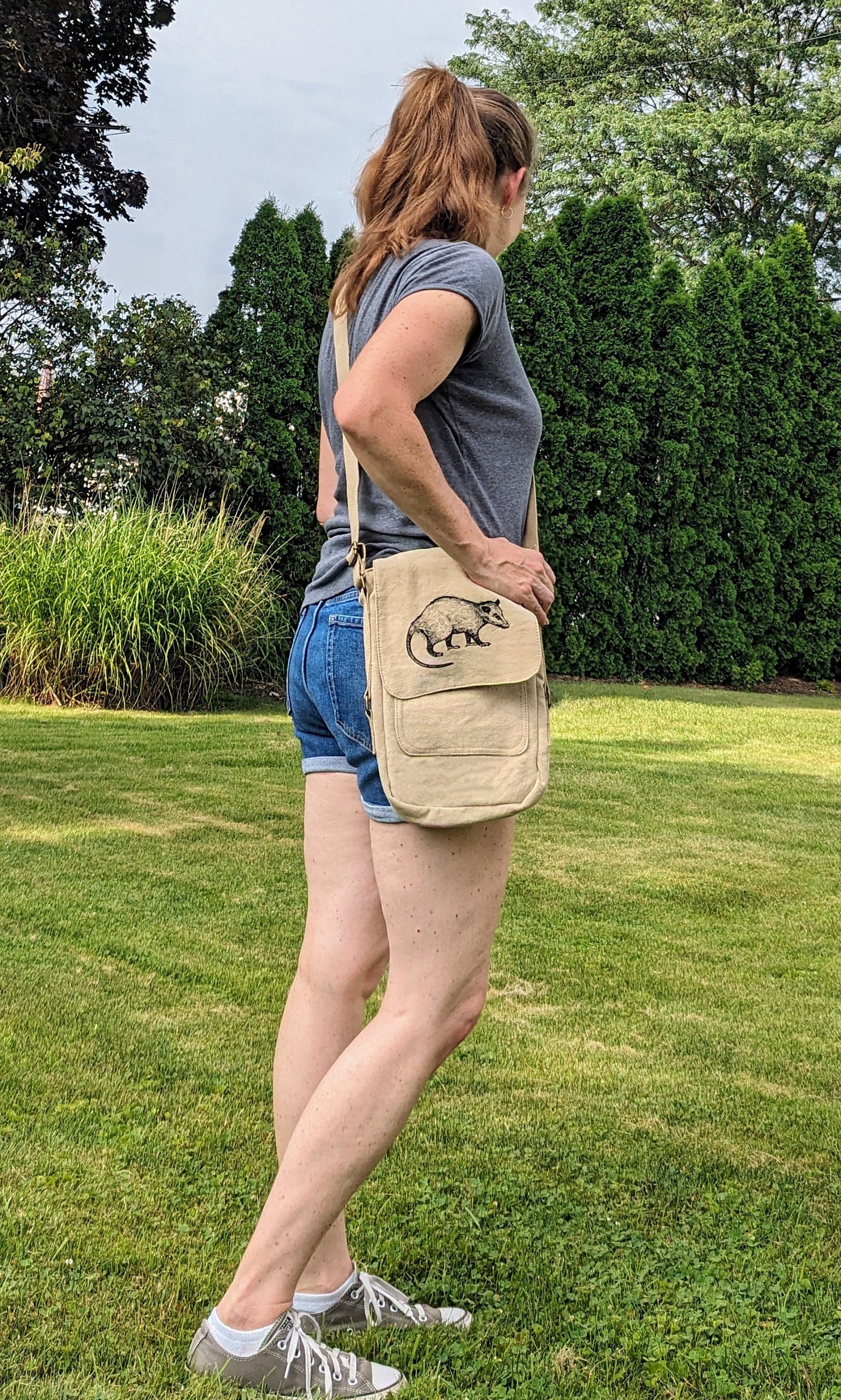 Opossum Tech Messenger Bag The Curious Catbird