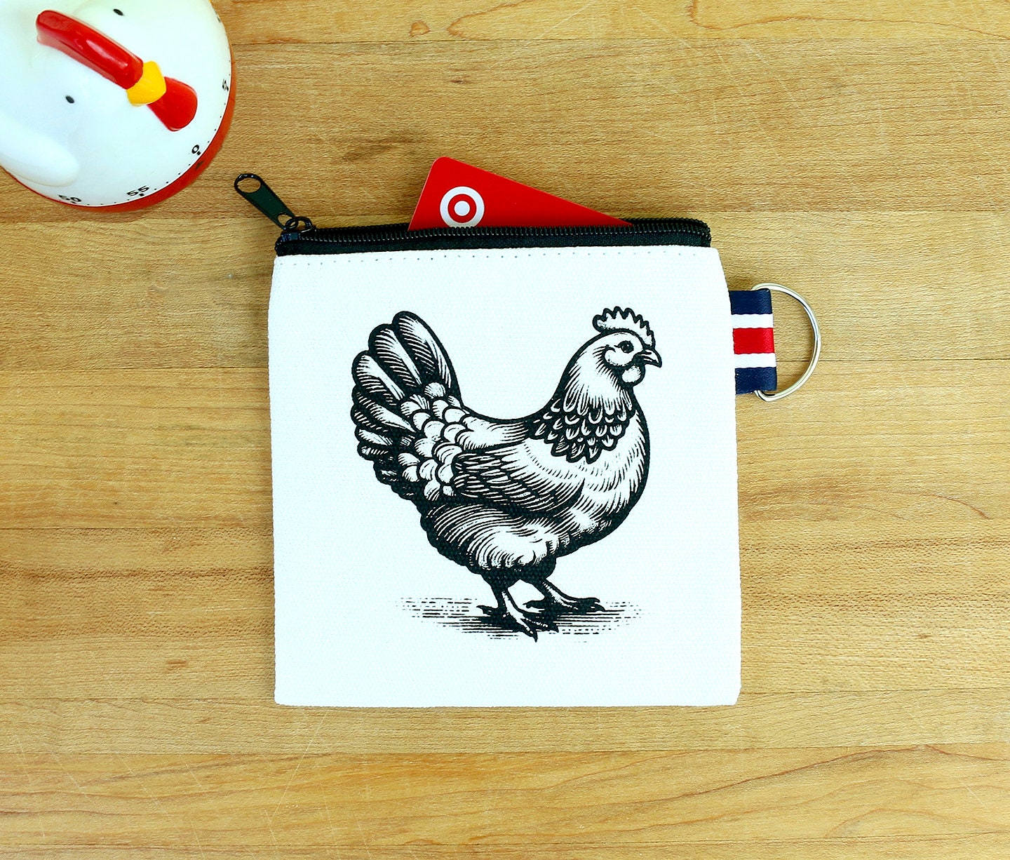 Chicken Canvas Coin Purse Gift Card Holder