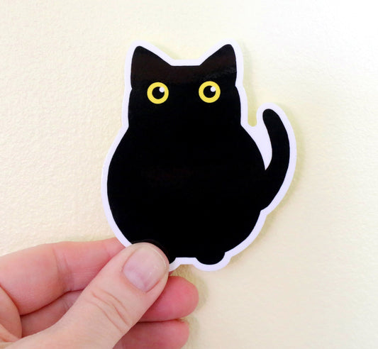 Black Cat Sticker Vinyl Laptop Water Bottle Decal Halloween