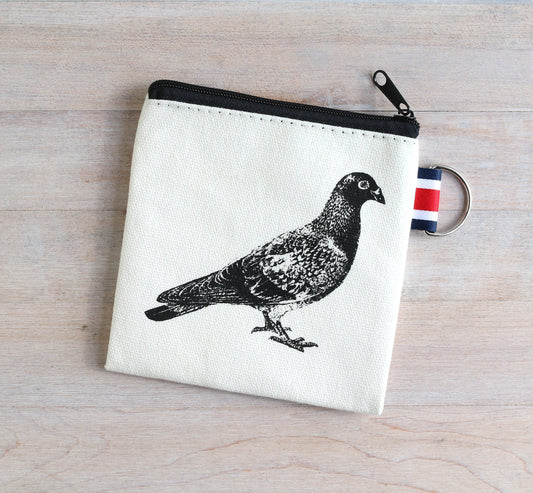 Pigeon Canvas Coin Purse Gift Card Holder