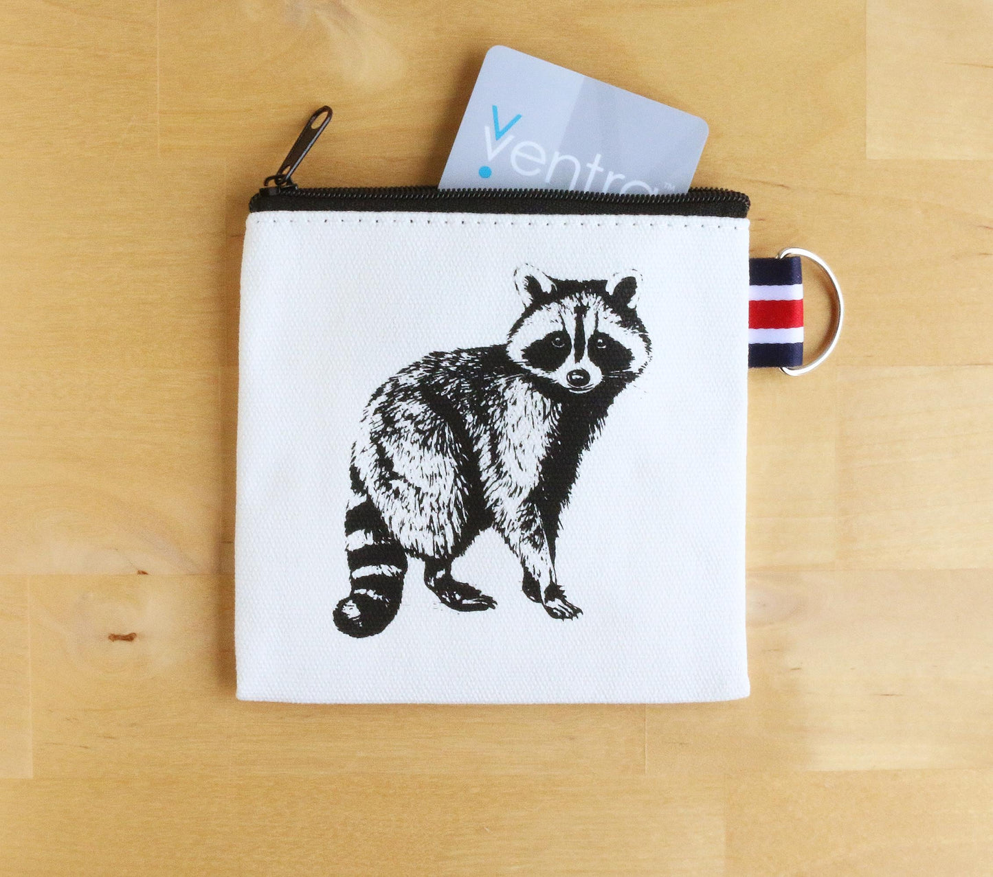 Raccoon Canvas Coin Purse Gift Card Holder The Curious Catbird