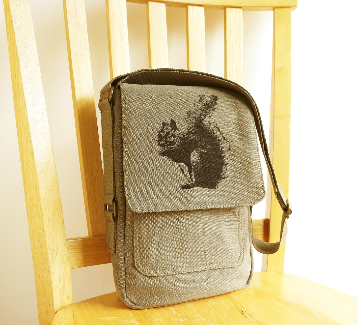 Squirrel Tech Messenger Bag - The Curious Catbird