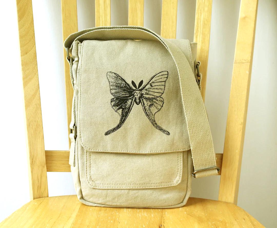 Luna Moth Tech Messenger Bag The Curious Catbird