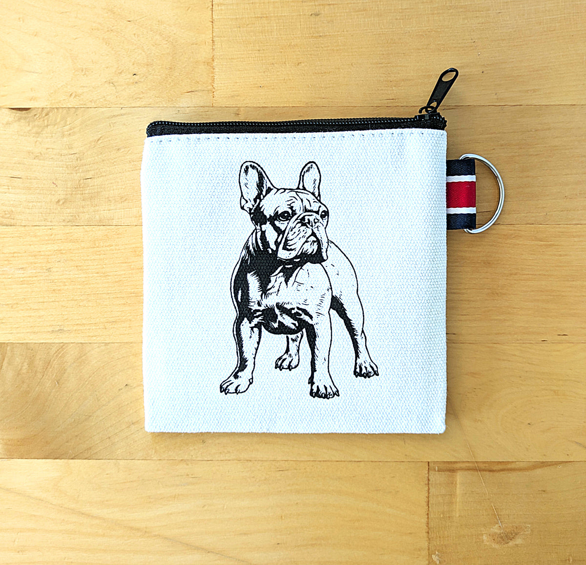 French Bulldog Coin Purse Small Frenchie Dog Zipper Pouch Gift Card Holder