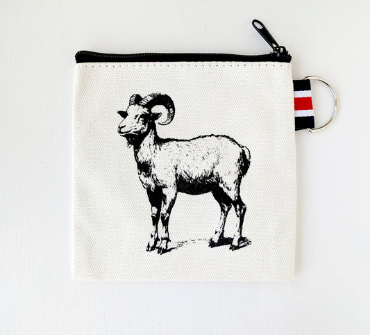 Goat Canvas Coin Purse Gift Card Holder