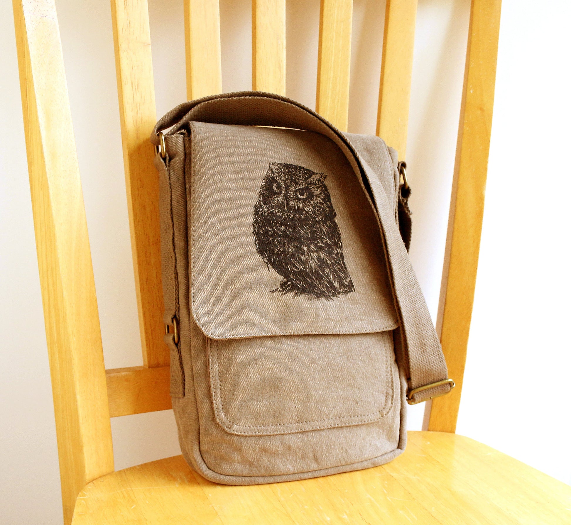 Owl Tech Messenger Bag The Curious Catbird