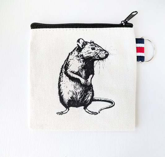 Rat Canvas Coin Purse Gift Card Holder