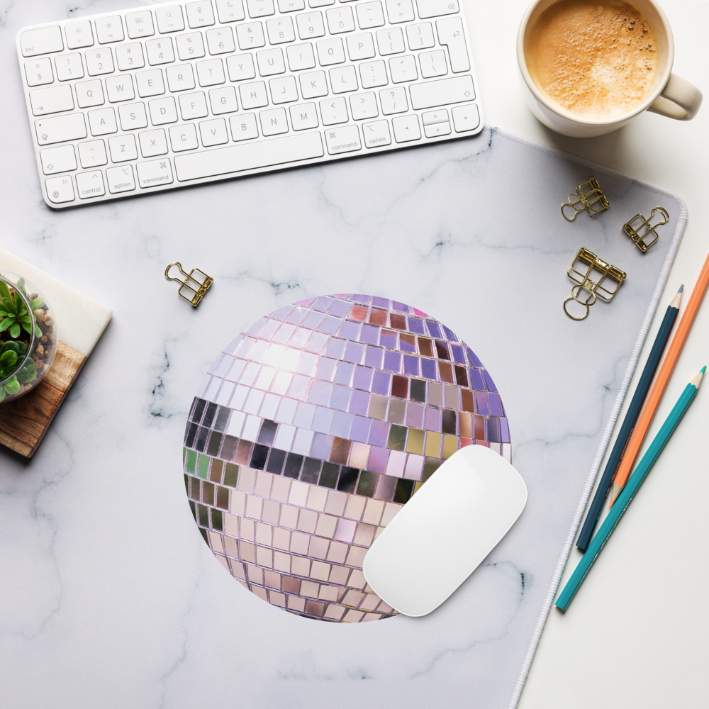 Disco Ball Round Mouse Pad - The Curious Catbird