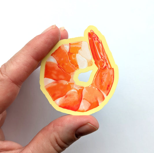 Shrimp Sticker Vinyl Laptop Water Bottle Decal